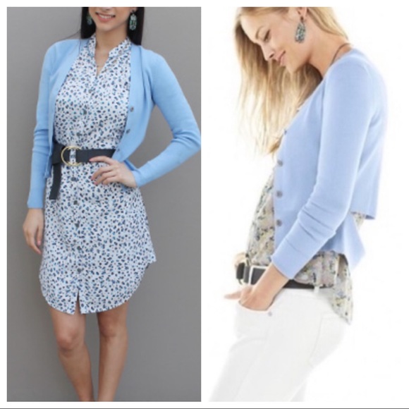 CAbi Sweaters - CAbi Cut Out Light Blue Cardigan Sz XS